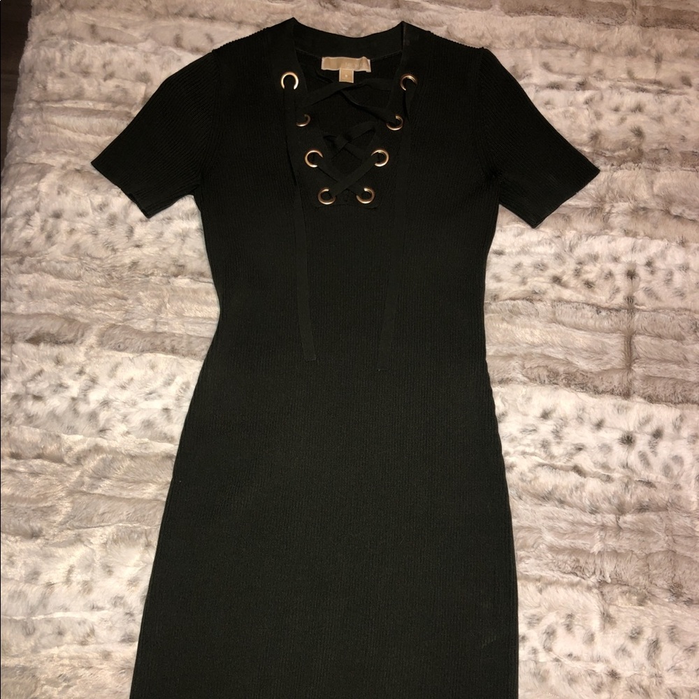 Michael Kors Olive Green Grommet Dress